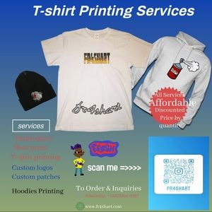 Specialize in embroidery and vinyl to make custom garments.